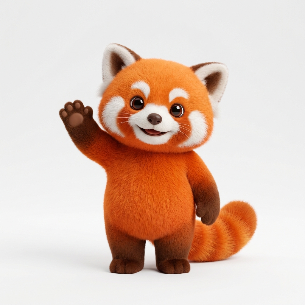 Red Panda Waving